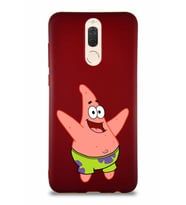 Huawei Mate 10 Lite Soft Premier Kapak Patrick Yıldız Tasarımlı Silikon Kılıf - Mürdüm (Şeffaf)