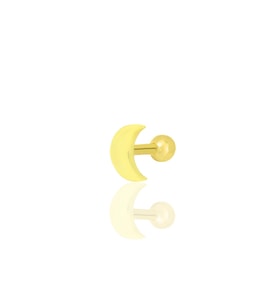 Gümüş altın yaldızlı hilal modeli Tragus helix Piercing küpe SGTL12316GOLD