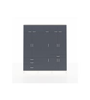 Arges Gardrop 8 Raflı 4 Çekmeceli 3 Askılı 220x30x243 Aytaşı-Antrasit