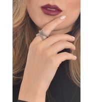 Kadın Antik Gümüş Kaplama Denizyıldızı Yüzük