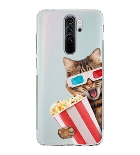 PrintiFy Xiaomi Redmi Note 8 Pro ile Uyumlu Kedi 1 Kamera Korumalı Şeffaf Kılıf
