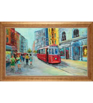 Çerçeveli Paspartulu Manzara Tablo bm0987 (Gold)