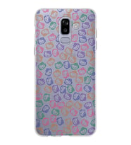 Samsung Galaxy J8 Kapak Hello Kitty Tasarımlı Şeffaf Silikon Kılıf