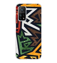 Xiaomi Mi 10 T Pro Uyumlu Kapak Soyut Grafiti Tasarımlı Şeffaf Silikon Kılıf