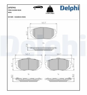 DELPHI LP3741 On Fren Balatasi 58101GIA60 58101N7A10