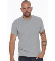 T8569 DEWBERRY BİSİKLET YAKA ERKEK T-SHIRT-KOYU GRİ