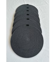 Yuvarlak Supla Amerikan Servis Sofra Altlığı, Masa Dekoru Antrasit 33cm 6lı