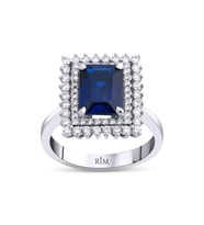3.40 Karat Laboratuvar Pırlanta Safir Yüzük - HRD Sertifikalı