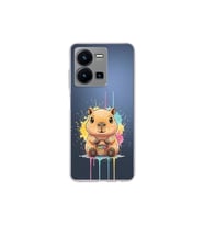 Vivo Y22s ile Uyumlu Splash Kapibara Tasarımlı Şeffaf Silikon Kılıf