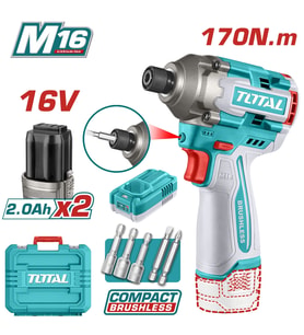 TOTAL LI-ION AKÜLÜ DARBELİ VİDALAMA 16V TIRLI16178E