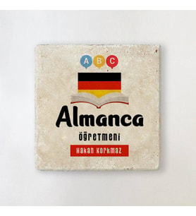 Kişiye Özel Almanca Öğretmenlerine Özel İsimli Bardak Altlığı