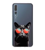 PrintiFy Huawei P20 Pro ile Uyumlu 1mm Slim Fit Kedi 3 050d Baskılı Şeffaf  Kılıf