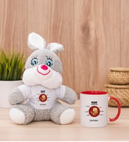 Kişiye Özel Başak Burcuna Hediye Peluş Tavşan ve Kırmızı Kupa