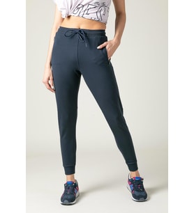 Maraton Sportswear Regular Kadın  Ribana Paça  Basic Açık Lacivert Pantolon 19667