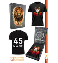 Galatasaray Orijinal Lisanslı We Are Gala Kişiye Özel T-Shirt Hediyelik Ahşap Kutulu (Siyah)