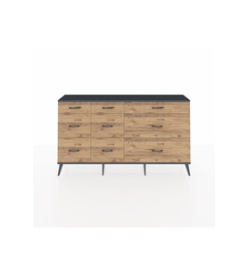 Arges Konsol 9 Çekmeceli  176x30x99 Antrasit-Antrasit/Çam