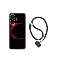 C55 Kılıf Silikon Boyun Askılı İpli Desenli Silikon Red Moons 1747