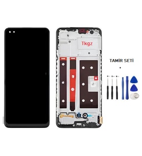 Oppo Reno 4 LİTE Uyumlu Lcd Ekran Dokunmatik Servis Lcd ÇITALI + TAMİR SETİ