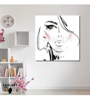 Tekli Kare Kanvas Yüksek Kaliteli Soft Kadın Yüzü Güzellik Salonu