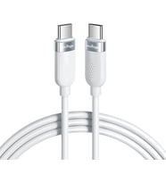 USB-C Silikon Hızlı Şarj ve Veri Kablosu, 60W PD 480 Mbps, Yumuşak ve Dolaşmaya Dirençli, Telefon Tablet Laptop Uyumlu, 1 Metre, Beyaz