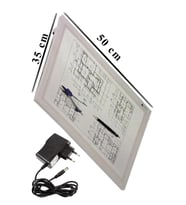 Led Işıklı Masa Üstü Çizim Masası 35x50 cm 1 Adet Teknik Proje Çizim Masası Masaüstü (Beyaz)