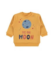 Civil Baby To The Moon Baskılı 6-18 Ay Sweatshirt - Hardal