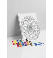 Çiçek Mandala Tuval Boyama Seti 40x50 cm