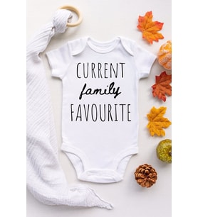 Unisex Bebek Beyaz Current Family Favourite Çıtçıtlı Body