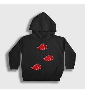 Presmono Unisex Çocuk Siyah Akatsuki Anime Naruto Kapüşonlu Sweatshirt 131768tt