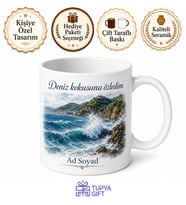 Giresun Karadeniz Dalgası Baskılı Kupa Bardak Hediye Porselen Mug