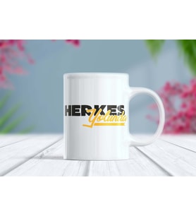 Herkes Yolunda Yazılı Giderli Sokak Tarzı Kupa Bardak (Beyaz)