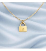 Kişiye Özel Minimal Kilit Model Kolye 925K Gümüş (Gold)