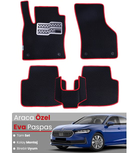 SKODA SUPER B (2024-2025)Uyumlu EVA Paspas Tam Set–Oto Paspas,Araca Özel,Kolay Montaj