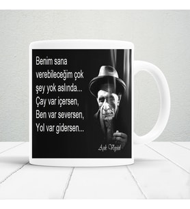 Aşık veysel sözleri baskılı kupa bardak