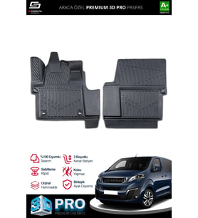 Peugeot Expert Traveller 3D Pro Havuzlu Paspas 2016 Üzeri A+ Kalite