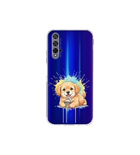Honor 20 ile Uyumlu Splash Köpek Tasarımlı Şeffaf Silikon Kılıf
