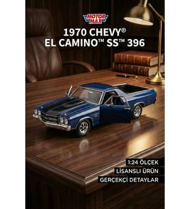 Motor Max 1:24 1970 Chevy El Camino SS 396 Model Araba - Lacivert Metal Diecast Koleksiyon