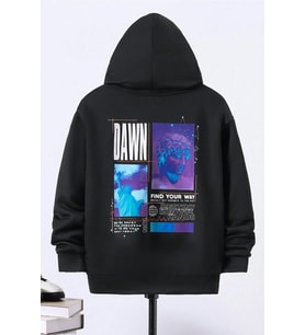 Çocuk Dawn Baskılı Sweatshirt (Siyah)
