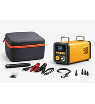 12V 1600A Akü Takviye Cihazı 150 PSI Dijital Kompresörlü Taşınabilir Güç İstasyonu (Turuncu-Sıyah)