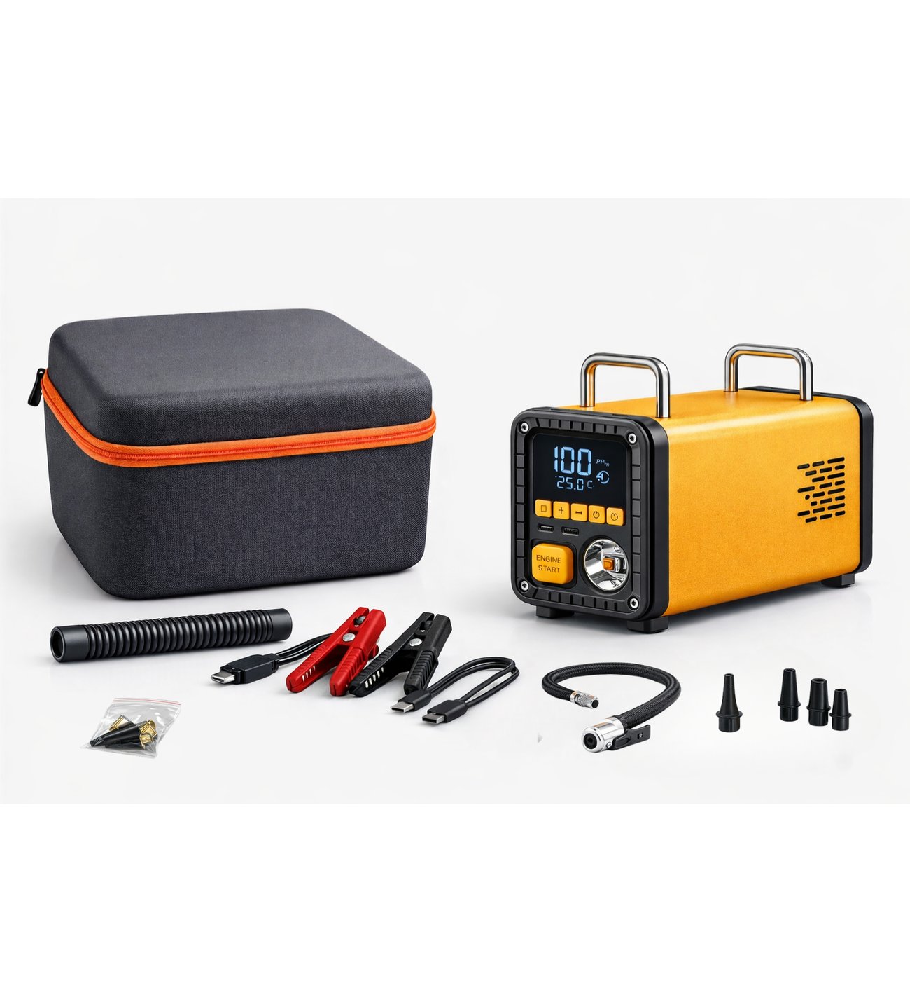 12V 1600A Akü Takviye Cihazı 150 PSI Dijital Kompresörlü