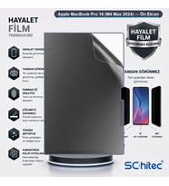 SChitec Apple MacBook Pro 16 (M4 Max 2024) Uyumlu Ön Yüzey Hayalet Privacy Hidrojel Ekran Koruyucu