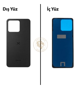 Omix X7 Siyah Arka Kapak Arka Cam Batarya Kapağı Lazer Kesim Kapak Pil Kapağı Back Cover
