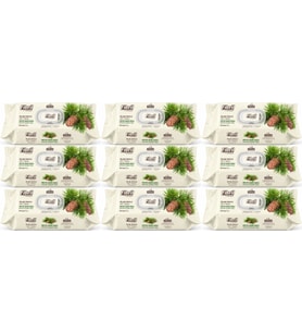 Fibril Islak Havlu Mendil 90 Yaprak Mistik Sedir Ağacı Plastik Kapaklı (9 Lu Set) 810 Yaprak