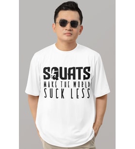 Tasarım Squats Fitness Bodybuilding Sporcu Gym Baskılı Unisex Oversize Tişört