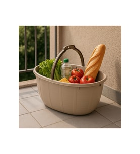 Balkon Sepeti 14,5 lt oval + 1 adet 10 mt ip hediye  ölçü =41,5*29*19,5 cm bakkal sepeti