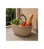 Balkon Sepeti 14,5 lt oval + 1 adet 10 mt ip hediye  ölçü =41,5*29*19,5 cm bakkal sepeti