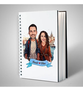 Sevgiliye Hediye Kişiye Özel Güzel İstanbul ve Aşkımız Karikatürlü Defter