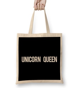 Unicorn Queen Text Bez Çanta Uzun Saplı
