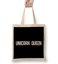 Unicorn Queen Text Bez Çanta Uzun Saplı