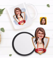 BK Gift Kişiye Özel Kız Çocuk Karikatürlü Beyaz Kupa ve Ahşap Bardak Altlığı Hediye Seti-7